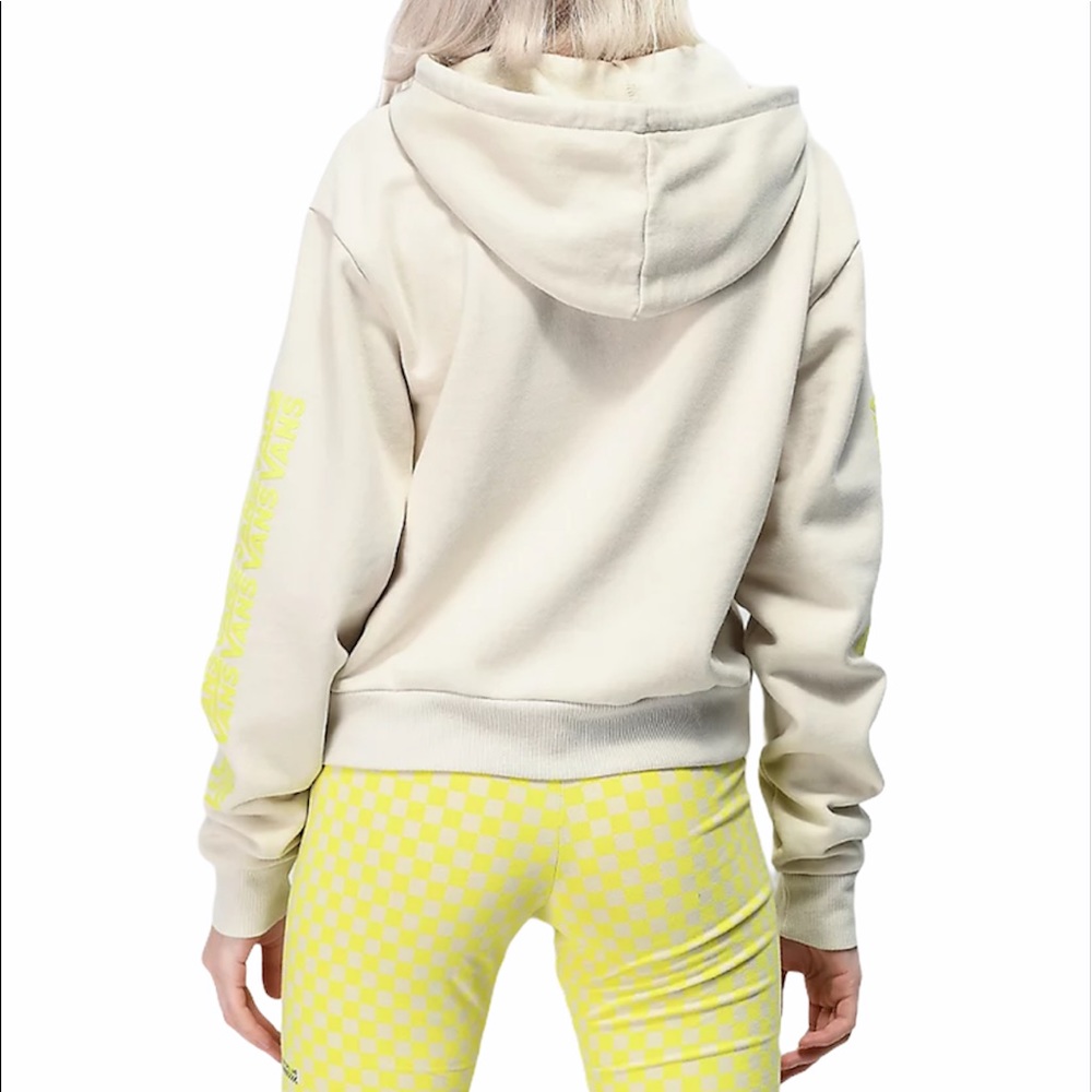 VANS Fair Well Rainy Day Crop Hoodie Cream Women’s - Picture 6 of 8